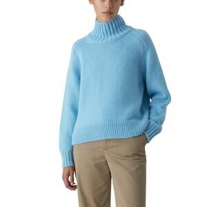 CLOSED Wool Blend Turtleneck Sweater Light Blue Long Sleeve Knit Women's S